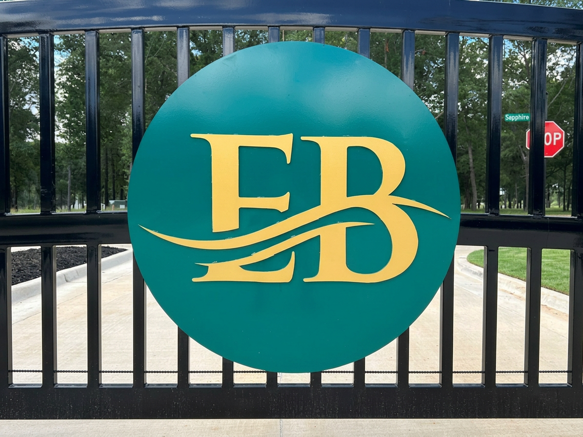 Emerald Bay gate monogram